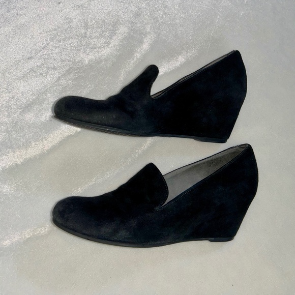 Stuart Weitzman Arise Suede Loafer Wedges 5.5 - Picture 3 of 11